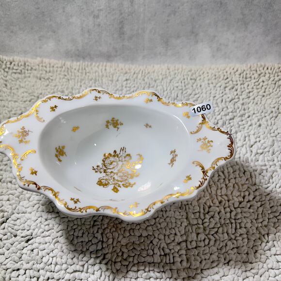 Pate de Limoges Hand Painted Porcelain Gold Dish Made in France Victorian Gold - Picture 12 of 12